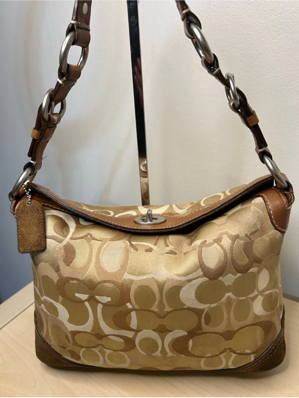 Coach Vtg Chelsea Optic Signature Hobo/Shoulder Bag